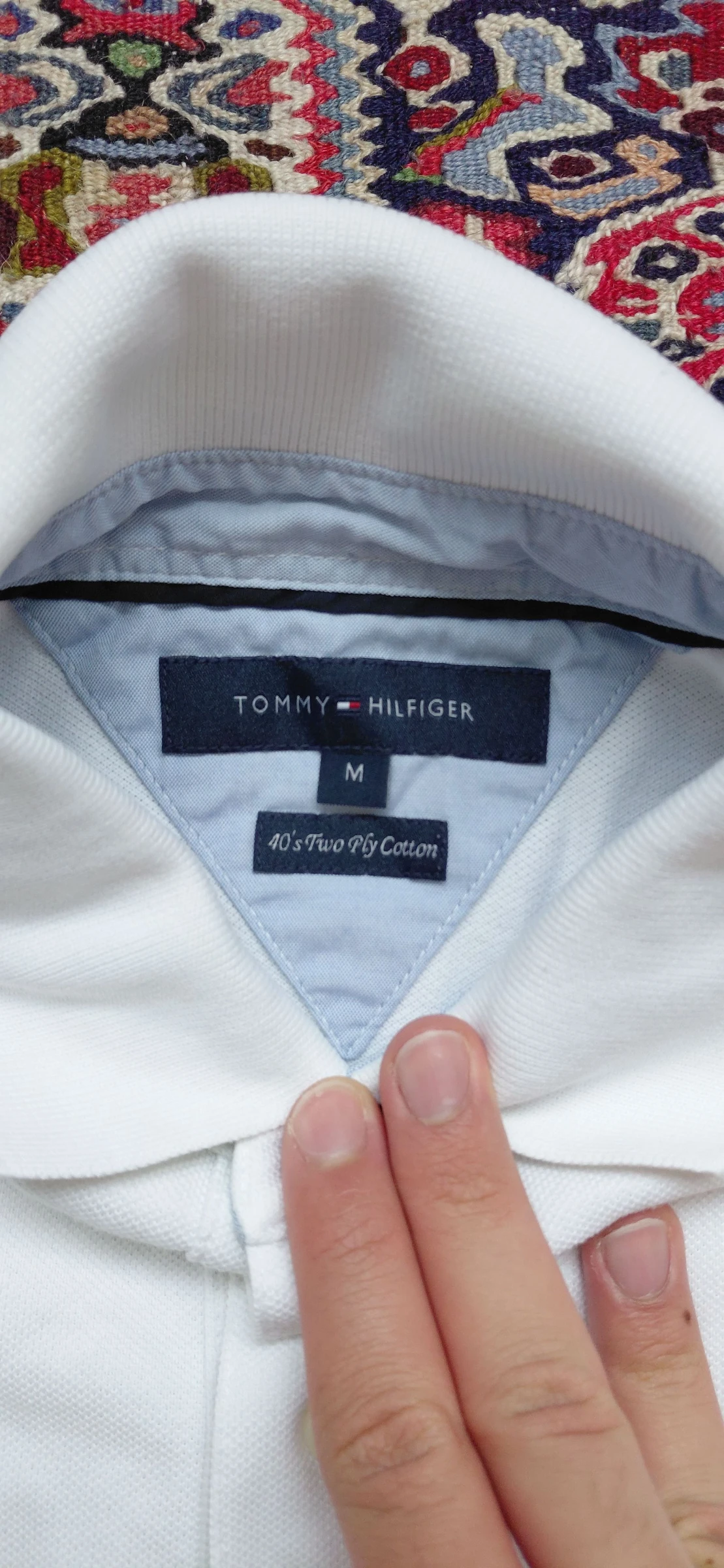 Tommy Hilfiger Polo Masculino Branco Tamanho M Logo Bordado Casual Old Money Preppy – photo 4